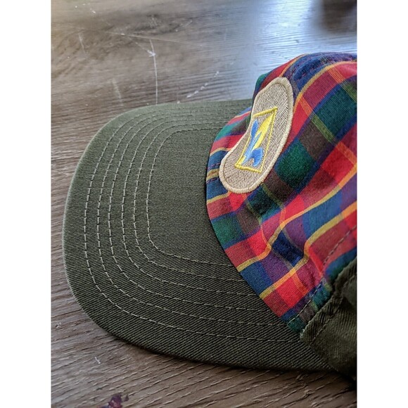 Webelos Cub Scout Hat/Cap M/L Boy Scouts of America BSA Green/Red Plaid - Picture 5 of 10